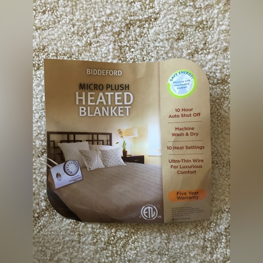 Biddeford Micro Plush Heated Blanket